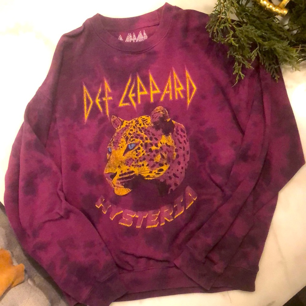 Def Leppard Purple Tie Dye Sweatshirt